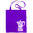 TRAGETASCHE (violett mit langem Henkel) mit einfarbigem Flexdruck